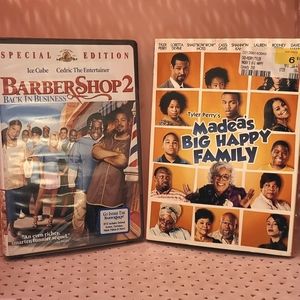 Madea's Big Happy Family DVD + Barbershop 2 DVD • New / Sealed
